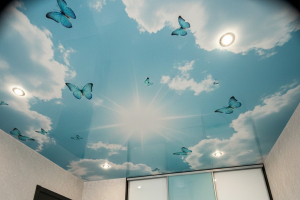 Натяжной потолок в виде неба